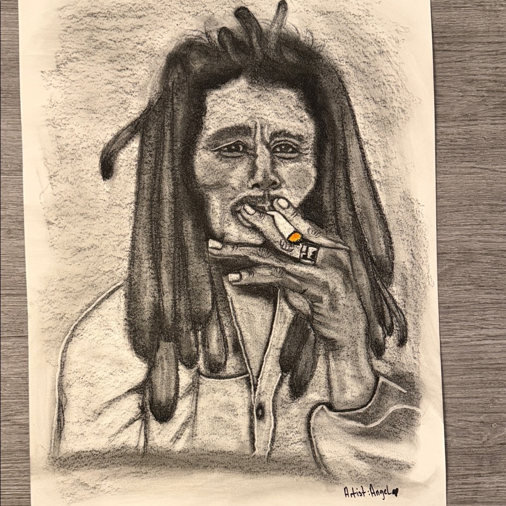 Charcoal Portrait Art Print